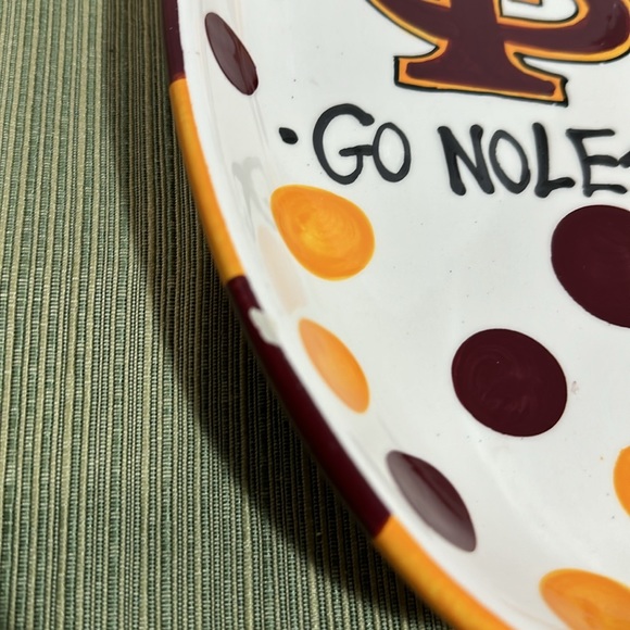 TCabells Too Magnolia Lane Collection GO NOLE Seminoles Football ServingTray EUC - Picture 3 of 8